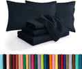 Elegant Comfort Luxury Soft 1500 Premium Hotel Quality Microfiber Wrinkle and Fade Resistant Cozy 6-Piece Bedding Set, Easy All Around Elastic Fitted Sheet, Deep Pocket, Queen, Black by ELEGANTCOMFORT