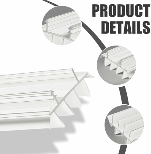 Pushglossy 1 Pcs Door Bottom Seal with Vinyl Fins Threshold Strip,White - Image 3