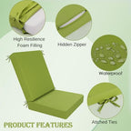 idee-home Outdoor Patio Dining Chair Cushion High Back - Image 2