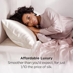 Bedsure Satin Pillowcase 8 Pack Similar to Silk Pillow Cases Standard Size, Pillow Case for Sleeping Women with Envelope Closure, Gifts for Women Men, Ivory, 20x26 Inches, 8pcs - Image 4