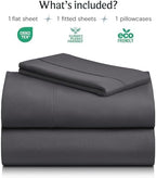 Twin Size Sheets Set, Cooling & Soft Deep Pocket Bed Sheets, 3PC - Image 2
