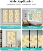 Window Privacy Film Frosted, Yellow Palm Trees Tropical Non-Adhesive Static Cling Window Tint, Summer Beach Botanical Insulated Windows Frosted Films for Living Room, 35.4 x 78.7 Inches - Image 7