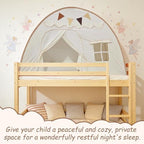 Full Size Bed Canopy for Kids, Indoor Kids Privacy Play Tent, Blackout Sleeping Bed Tents, Portable & Foldable Floor Bed Tents, Cream - Image 5