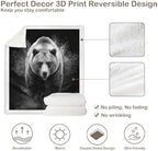 Grizzly Bear Sherpa Blanket Strong Animal Print Throw Blanket for Men Cozy Soft Warm 50x60 Inches Wildlife Design Comfort Gift for Bedroom Couch Office Decor Birthday Housewarming Anniversary - Image 7