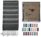 Turkish Beach Towel 100% Organic Cotton Extra Large Oversized (39 x 71 Inches) Quick Dry Sand Free Light Weight Prewashed for Bath Beach Gym Yoga Travel Towel Blanket (Charcoal) by MYSTICIMPORTS