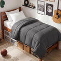 EASELAND Twin Size Down Alternative Comforter, Dark Grey, 64x88 Inches by EASELAND