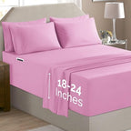 Elegant Comfort Luxury Soft 4-Piece 1500 Premium Hotel Quality Bed Sheet Set with Extra Deep Pockets 18-24 Inch, Wrinkle Free, Storage Pockets, Extra Deep Pocket 4PC Sheets, Twin, Light Pink - Image 2