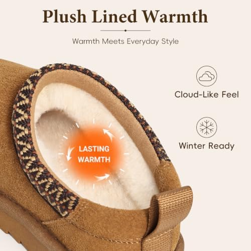Kids Genuine Suede Slippers Fuzzy House Shoes Indoor Outdoor - Image 5