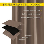 NICETOWN Cappuccino Blackout Bedroom Curtains 96 inches Long, Grommet Thermal Insulated Room Darkening Window Treatments Sound Reducing for Living Room, W46 x L96, 2 Panels - Image 3