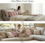 Pat. Pend. Segmented Body Pillow for Side Sleepers, 39 Inch, Pink - Image 4