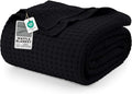 Utopia Bedding 100% Cotton Waffle Blanket Twin Size Black, 90x72 Inch by UTOPIABEDDING
