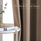 NICETOWN Cappuccino Blackout Bedroom Curtains 96 inches Long, Grommet Thermal Insulated Room Darkening Window Treatments Sound Reducing for Living Room, W46 x L96, 2 Panels - Image 5