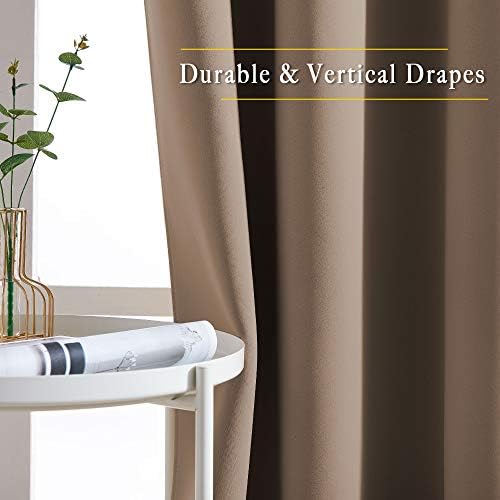 NICETOWN Cappuccino Blackout Bedroom Curtains 96 inches Long, Grommet Thermal Insulated Room Darkening Window Treatments Sound Reducing for Living Room, W46 x L96, 2 Panels - Image 5
