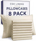 Queen Pillow Cases - 8 Pack Soft Pillowcase Covers - 20" x 30" (Wheat) by CGKUnlimited