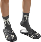 Jeiento Winter Fuzzy Slipper and Crew Socks for Women,Adult Slip-on Close Toe House Slipper,Flat Comfort home Slides - Image 4