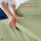 ARlinen 4 Piece RV Bunk Sheets 42 x 80, 10-Inch Deep Mattress, Sage - Image 4
