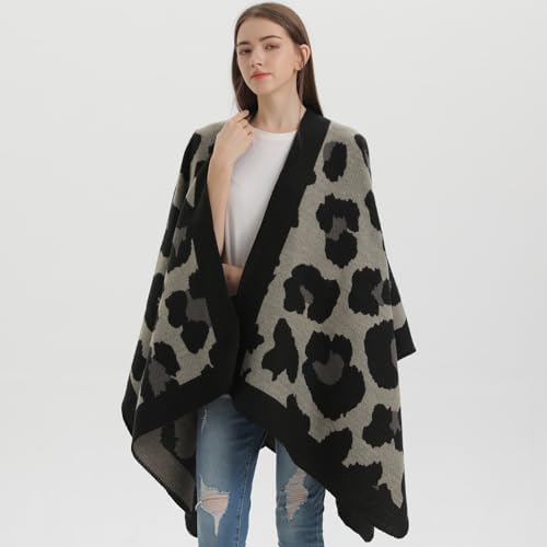Lacavocor Women's Shawl Wrap Poncho Cape Cardigan Open Front - Image 3