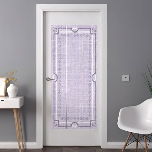 Window Privacy Film Frosted, Lavender Purple Botanical Non-Adhesive Static Cling Window Tint, Vintage Florals Geometric Minimalist Insulated Windows Frosted Films for Living Room, 35.4 x 78.7 Inches - Image 3