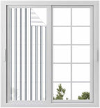 Window Privacy Film Frosted, Navy Blue Striped Static Cling Door Window Covering, Modern Vertical Stripes Minimalist UV Blocking Windows Film for Office, Hotel, Bedroom, 29.5 x 78.7 Inches by Unknown