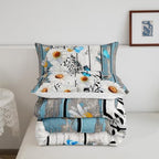 Feelyou Daisy Full Size Bedding Set Boys Girls Botanical Floral Printed - Image 3