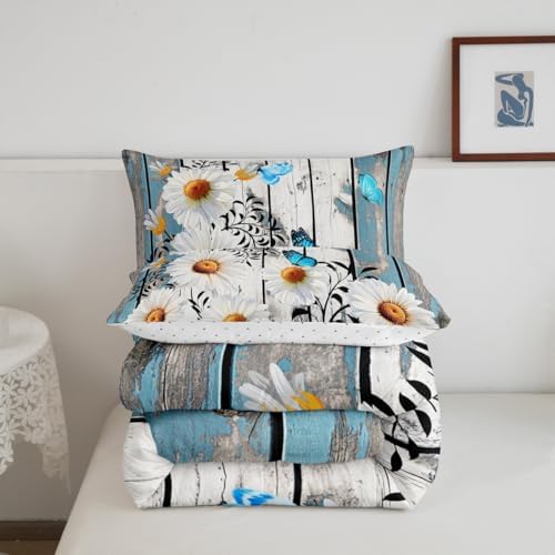 Feelyou Daisy Full Size Bedding Set Boys Girls Botanical Floral Printed - Image 3
