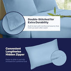 Kickoff Viscose Bamboo Sheets King Size 4-pc 100% Organic Bamboo Viscose Bed Cooling Sheets King Size Set Cool Bedding for hot Sleepers Sheet Set - Gift Ready Packaging (Light Blue, K) - Image 6