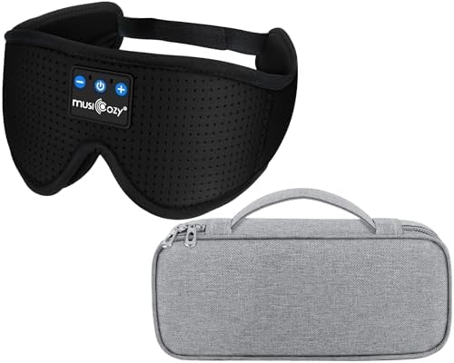 MUSICOZY Bluetooth Sleep Mask Headphones and Travel Storage Case Bundle by MUSICOZY