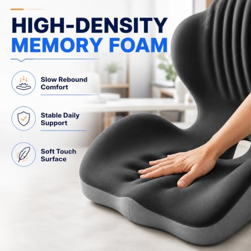 Ergonomic Memory Foam Seat Cushion with Back Support, Office Chair Cushion - Image 3