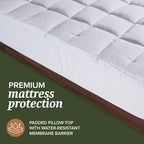 Beckham Hotel Collection Twin XL Size Hybrid Mattress Protector & Pad - Extra Padded, Thick, Plush, & Fitted Mattress Topper for Bed - Quilted Pillow Top Mattress Cover - Image 2