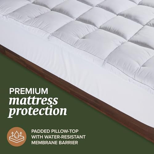 Beckham Hotel Collection California King Size Mattress Pad (Extra Padded) & Protector Hybrid - Quilted Pillow Top Mattress Cover - Thick, Plush, Fitted Mattress Topper for Bed - Image 2
