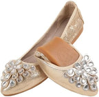 Flats Shoes for Women Rhinestone Wedding Ballerina Shoes Foldable Sparkly Comfort Slip on Flat Dressy Flats by ZQKSEOHS