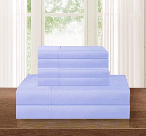 Elegant Comfort Luxurious Soft 1500 Thread Count Egyptian 5-Piece Premium Hotel Quality Wrinkle Resistant Coziest Bedding Set, Easy All Around Elastic Fitted Sheet, Deep Pocket, Split King, Lavender by ELEGANTCOMFORT