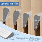 3 Pcs x196”Wedge Weather Stripping Door Seal Strip for Door Frame,White - Image 3
