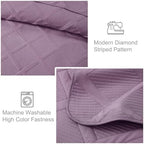 Exclusivo Mezcla 3-Piece Soft Quilt King Size Bedding Set, Dusty Lavender - Image 3