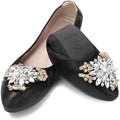 KUNWFNIX Women Ballet Flats Rhinestone Wedding Ballerina Shoes Foldable Sparkly Comfort Slip on Flat Shoes by KUNWFNIX