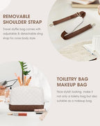 Weekender Bags for Women Travel Bag - Duffle Bag with Shoe Compartment Carry on Overnight Bag for Women Hospital Bags for Labor and Delivery 2Pcs Set Beige Brown - Image 4