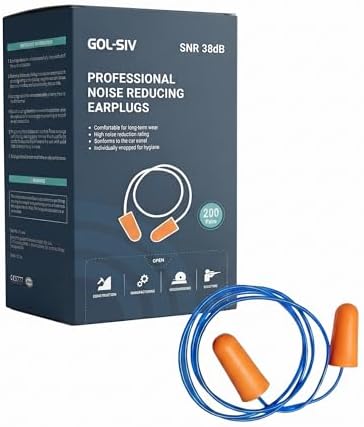 Bulk Corded Foam Ear Plugs, 200 Pairs, NRR 33dB, Orange by GOL-SIV