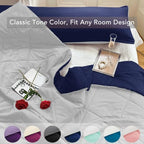 Full Queen Size Reversible Comforter Navy Gray, Boy All Season Bedding - Image 4