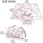 Mnsruu Picnic Blanket Waterproof Foldable, Floral Cherry Blossoms and Branches Pink Large Outdoor Picnic Blanket Beach Blankets Camping Blanket Travel Mat, Shoulder Strap Tote, Rectangle 57x59in - Image 3
