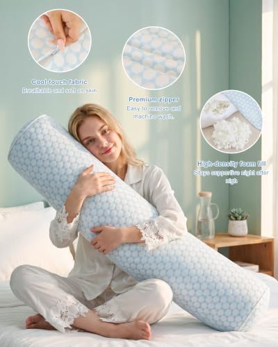 YZ HOME Cooling Bolster Body Pillow for Side Sleepers, Long Pillow for Bed - Image 3