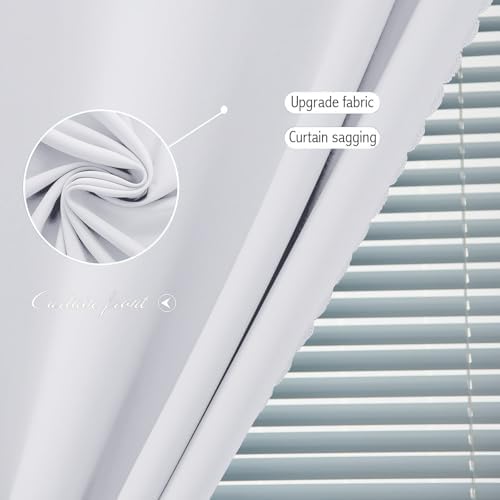 Stick On Blackout Curtains No Drill Required Self Adhesive Window Coverings for Bedroom Living Room Kitchen 46" W x 84" L White 1 Panel - Image 5