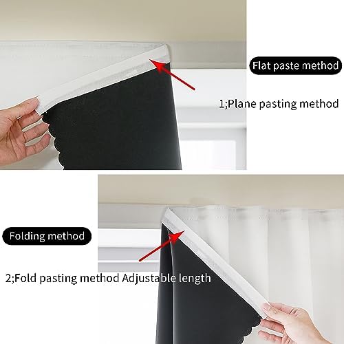 AJAZZ 100% Blackout Shades Window Cover Self Adhesive Curtains Sticky Curtain Portable Easy Open Black Out Curtains for Bedroom Living Room No Drilling (White, 59" W x 72" L 1 Panel) - Image 4