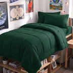 CozyLux Twin Comforter Set Emerald Green - 5 Pieces Bed in a Bag by CozyLux