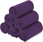 Fleece Throw Blanket Set Bulk for Travel Kids Outdoor Wedding Pet (Purple, Pack of 6 50x60 Inches) by SPEICALGLORY