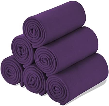Fleece Throw Blanket Set Bulk for Travel Kids Outdoor Wedding Pet (Purple, Pack of 6 50x60 Inches) by SPEICALGLORY