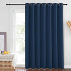 NICETOWN Vertical Blinds for Sling Glass Patio Door - Silver Grommet Top Privacy Blackout Window Curtains for Bedroom, 100 inch Extra Wide Drapes (Moroccan Blue, W100 x L84, 1 Panel) - Image 2