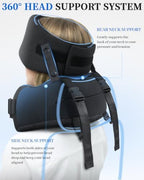 Travel Pillow for Long Flight Airplanes, Head Strap Combo & Eye Mask for Sleep, Airplane Neck Pillow with 360° Support Memory Foam to Prevent Head Bobbing, Road Trip Essentials, EVA Case, Black - Image 3