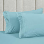 Mocassi Twin Size 4-Piece Bed Sheet Set - 1800 Premium Hotel Quality Microfiber 18-24 Inches Extra Deep Pocket Fitted Sheet- Luxury Soft, Breathable, Wrinkle, and Fade Resistant, Aqua Blue - Image 6