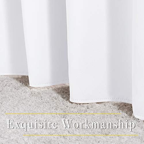 NICETOWN White Room Darkening Draperies and Curtains - Home Fashion Energy Saving Grommet Top Room Darkening Drape Panels for Bedroom (Set of 2, 46 by 72 Inch, White) - Image 6