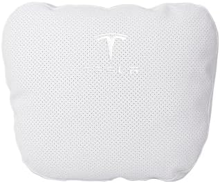 Quintor Genuine Nappa Leather Car Neck Pillow Custom Fit for Model 3/Y/S/X, Adjustable Headrest Cushion for Driving Support and Relaxation, 2-Pack Gift Set (White) - Image 3